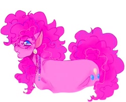 Size: 540x435 | Tagged: safe, artist:rareapples, derpibooru import, pinkie pie, earth pony, 2d, digital art, ear piercing, earring, female, fluffy, jewelry, long hair, long mane, looking at you, mare, piercing, smiling, smiling at you