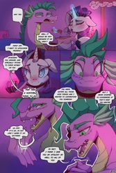 Size: 1200x1799 | Tagged: safe, artist:doorpapu, derpibooru import, rarity, spike, dragon, unicorn, comic:warm embrace, comedy, comic, dialogue, female, male, older, older spike, sequence, shipping, sparity, straight