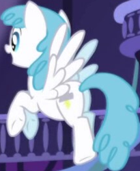 Size: 217x265 | Tagged: safe, derpibooru import, screencap, lightning bolt, white lightning, pegasus, pony, friendship is magic, background character, background pony, cropped, female, flying, mare, solo, solo focus, spread wings, wings