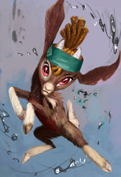 Size: 2011x2945 | Tagged: safe, artist:beherelongtime, derpibooru import, shanty goat, goat, them's fightin' herds, bust, community related, detailed, female, portrait, solo, water