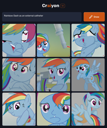 Size: 1536x1846 | Tagged: safe, derpibooru import, machine learning generated, rainbow dash, pegasus, abstract art, craiyon, modern art, wat