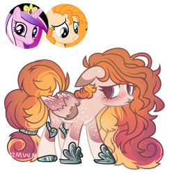 Size: 1000x1000 | Tagged: safe, artist:kazmuun, derpibooru import, pear butter, princess cadance, oc, pegasus, pony, female, magical lesbian spawn, mare, offspring, parent:pear butter, parent:princess cadance, simple background, transparent background