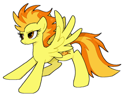 Size: 873x673 | Tagged: safe, artist:muffinz, derpibooru import, spitfire, pegasus, pony, angry, simple background, solo, spread wings, white background, wings