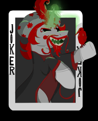 Size: 1691x2092 | Tagged: safe, derpibooru import, oc, oc only, unicorn, black background, fanart, insane clown posse, simple background, solo