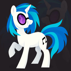 Size: 1920x1920 | Tagged: safe, artist:kabuvee, derpibooru import, dj pon-3, vinyl scratch, pony, unicorn, female, grin, mare, quadrupedal, raised hoof, raised leg, smiling, solo, sunglasses