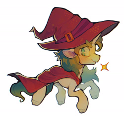 Size: 2652x2532 | Tagged: safe, artist:zira_dawn, derpibooru import, oc, oc only, oc:aquaria lance, pony, unicorn, cape, cloak, clothes, hat, magic, simple background, solo, sparkles, stars, white background, witch hat, wizard hat