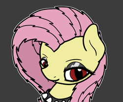 Size: 2048x1699 | Tagged: safe, artist:ewoudcponies, derpibooru import, fluttershy, bat pony, pony, bat ponified, bust, choker, fangs, female, flutterbat, race swap, solo, spiked choker