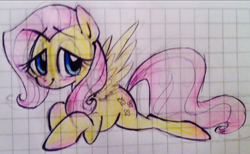 Size: 966x594 | Tagged: safe, artist:kluzart, derpibooru import, fluttershy, pony, graph paper, solo, traditional art