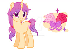 Size: 1280x891 | Tagged: safe, artist:writtenheart, derpibooru import, oc, oc only, pony, unicorn, base used, deviantart watermark, eyelashes, female, flower, horn, mare, obtrusive watermark, smiling, solo, tulip, unicorn oc, watermark