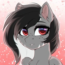 Size: 2000x2000 | Tagged: safe, artist:hakaina, derpibooru import, oc, oc only, pegasus, pony, chest fluff, ear fluff, ears, freckles, solo