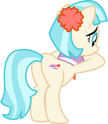 Size: 3000x3456 | Tagged: safe, artist:cloudy glow, derpibooru import, coco pommel, made in manehattan, .ai available, butt, hatbutt, plot, sad, simple background, solo, transparent background, vector