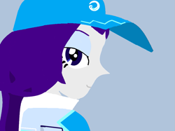 Size: 823x617 | Tagged: safe, artist:mlpandboboiboyfan, derpibooru import, rarity, human, equestria girls, blue eyes, boboiboy, boboiboy ais, cap, clothes, hat, purple hair, sweater, white skin