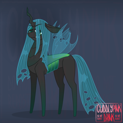 Size: 1500x1500 | Tagged: safe, artist:cuddlypinkdrink, derpibooru import, queen chrysalis, changeling, solo