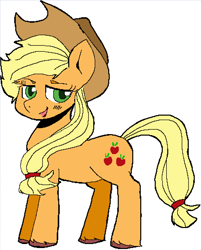 Size: 804x1001 | Tagged: safe, artist:santito2k3, derpibooru import, applejack, earth pony, pony, ms paint, simple background, smiling, white background