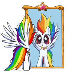 Size: 4000x4200 | Tagged: safe, artist:domesticmaid, derpibooru import, rainbow dash, pegasus, pony, commission, commissioner:lux-klonoa, element of loyalty, fanon, female, mare, simple background, solo, spread wings, super rainbow dash, transparent background, wings