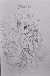 Size: 2460x3720 | Tagged: safe, artist:dankpegasista, derpibooru exclusive, derpibooru import, fluttershy, bee, bird, butterfly, insect, parrot, pegasus, pony, black and white, cheek fluff, crystal, cute, decoration, ear fluff, ears, eyebrows, eyelashes, feathered wings, female, flower, flowy mane, food, friendship student, fruit, full body, gem, grayscale, high res, large wings, lemon slice, long eyelashes, long hair, long mane, long tail, looking at you, mare, minimalist, monochrome, pencil drawing, photo, pineapple, pose, raised hoof, raised leg, rough sketch, shyabetes, sketch, smiling, smiling at you, smirk, solo, spread wings, sunflower, tail, traditional art, upright, wings, writing