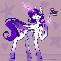 Size: 3000x3000 | Tagged: safe, artist:greenmaneheart, derpibooru import, oc, oc:violet sparkle, alicorn, pony, concave belly, female, flag, folded wings, gradient hooves, horn, large wings, long horn, long legs, magic, mare, national flag, signature, skinny, solo, standing, sternocleidomastoid, thailand, thin, wings