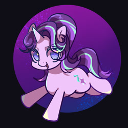 Size: 1080x1080 | Tagged: safe, artist:tkotu1, derpibooru import, starlight glimmer, pony, unicorn, cute, eye clipping through hair, eyebrows, eyebrows visible through hair, female, glimmerbetes, horn, looking at you, mare, open mouth, open smile, smiling, smiling at you, solo, sparkly eyes, wingding eyes