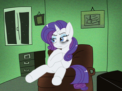 Size: 1366x1024 | Tagged: artist needed, source needed, safe, derpibooru import, rarity, armchair, chair, reference, sitting, tired