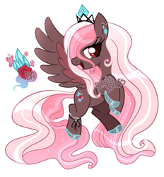 Size: 1779x1916 | Tagged: safe, artist:dixieadopts, derpibooru import, oc, oc:primrose, pegasus, pony, female, mare, offspring, parent:fluttershy, parent:king sombra, parents:sombrashy, simple background, solo, transparent background