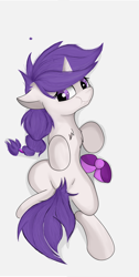 Size: 2392x4760 | Tagged: safe, artist:groomlake, derpibooru import, oc, oc:snowie aura, pony, unicorn, bow, solo, tail, tail bow