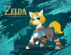 Size: 2794x2160 | Tagged: safe, artist:strafe blitz, derpibooru import, pony, unicorn, female, mare, ponified, princess zelda, solo, species swap, the legend of zelda