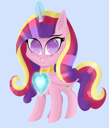 Size: 3440x4040 | Tagged: safe, artist:krymak, derpibooru import, princess cadance, chibi, crystal heart, simple background