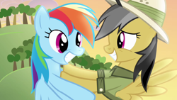 Size: 1280x720 | Tagged: safe, derpibooru import, screencap, daring do, rainbow dash, pony, daring don't, duo, duo female, female