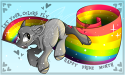 Size: 2500x1500 | Tagged: safe, artist:starcasteclipse, derpibooru import, pony, commission, pride, pride flag, pride month, solo, your character here