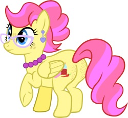 Size: 1335x1231 | Tagged: safe, artist:thunderdasher07, derpibooru import, oc, oc only, oc:scarlet spice, pegasus, pony, butt, butt freckles, chubby, ear piercing, earring, freckles, glasses, hair bun, jewelry, pegasus oc, piercing, plot, raised hoof, raised leg, simple background, solo, transparent background, vector