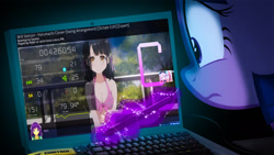 Size: 1280x720 | Tagged: safe, derpibooru import, twilight sparkle, alicorn, pony, computer, harumachi clover, laptop computer, osu!, rhythm game, wacom, wooting