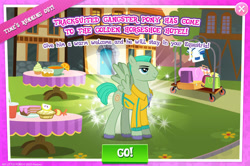 Size: 1954x1297 | Tagged: safe, derpibooru import, pegasus, pony, advertisement, clothes, costs real money, english, gameloft, male, mobile game, my little pony: magic princess, official, spread wings, stallion, text, tracksuit, unnamed character, unnamed pony, unshorn fetlocks, wings