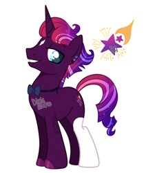 Size: 2000x2362 | Tagged: safe, artist:dixieadopts, derpibooru import, oc, oc only, oc:star child, pony, unicorn, base used, bowtie, magical lesbian spawn, male, offspring, parent:rarity, parent:tempest shadow, parents:tempity, simple background, solo, stallion, transparent background