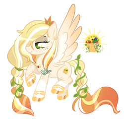 Size: 2000x1923 | Tagged: safe, artist:dixieadopts, derpibooru import, oc, oc only, oc:celestial harvest, pegasus, pony, braid, female, mare, parents:applelestia, simple background, solo, transparent background