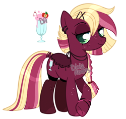 Size: 2000x1884 | Tagged: safe, artist:dixieadopts, derpibooru import, oc, oc only, oc:apple berrie, earth pony, female, magical lesbian spawn, mare, offspring, parent:applejack, parent:tempest shadow, parents:tempestjack, simple background, solo, transparent background