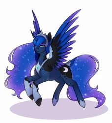 Size: 3743x4096 | Tagged: safe, artist:yutailaarts, derpibooru import, princess luna, alicorn, pony, female, simple background, solo, white background