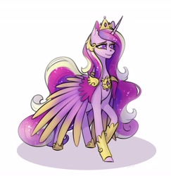 Size: 3985x4096 | Tagged: safe, artist:yutailaarts, derpibooru import, princess cadance, alicorn, pony, female, jewelry, regalia, simple background, solo, white background