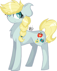 Size: 1020x1268 | Tagged: safe, artist:gallantserver, derpibooru import, oc, oc only, oc:fuji apple, earth pony, pony, female, magical lesbian spawn, mare, offspring, parent:applejack, parent:coloratura, parents:rarajack, simple background, solo, transparent background