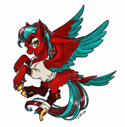 Size: 3364x3433 | Tagged: safe, artist:opalacorn, derpibooru import, oc, oc only, pegasus, pony, colored wings, multicolored wings, open mouth, open smile, simple background, smiling, solo, spread wings, tail, tail feathers, white background, wings