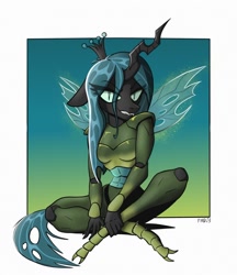 Size: 1279x1478 | Tagged: safe, artist:fullmetaldreams, derpibooru import, queen chrysalis, anthro, changeling, changeling queen, exoskeleton, female, solo