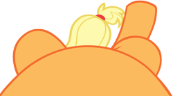 Size: 4096x2268 | Tagged: safe, artist:charleston-and-itchy, derpibooru import, edit, editor:oathcharm, applejack, earth pony, pony, belly, female, female pov, lying down, lying down meme, mare, meme, offscreen character, offscreen female, on back, perspective, pictures of bellies, pov, simple background, solo, transparent background