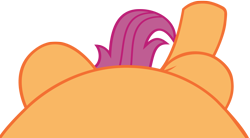 Size: 4096x2268 | Tagged: safe, artist:charleston-and-itchy, derpibooru import, edit, editor:oathcharm, scootaloo, pegasus, pony, belly, female, female pov, filly, foal, lying down, lying down meme, meme, offscreen character, offscreen female, on back, perspective, pictures of bellies, pov, simple background, solo, transparent background