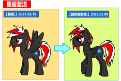 Size: 3223x2154 | Tagged: safe, artist:equestria secret guard, derpibooru import, oc, oc only, oc:星耀蓝湛, pegasus, pony, development, facial markings, male, pegasus oc, simple background, stallion, transparent background, wings