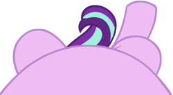 Size: 4096x2268 | Tagged: safe, artist:charleston-and-itchy, derpibooru import, edit, editor:oathcharm, starlight glimmer, pony, unicorn, belly, female, female pov, lying down, lying down meme, mare, meme, offscreen character, offscreen female, on back, perspective, pictures of bellies, pov, simple background, solo, transparent background