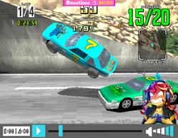 Size: 496x384 | Tagged: safe, artist:ardoplasma41, artist:the-butch-x, derpibooru import, edit, edited screencap, screencap, sunset shimmer, better together, equestria girls, game stream, angry, car, car crash, crash, daytona usa, game screencap, gamer sunset, nascar, racecar, racing, sunset shimmer frustrated at game