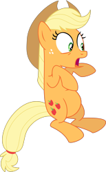 Size: 6000x9747 | Tagged: safe, artist:lunabubble-ede96, derpibooru import, edit, editor:oathcharm, applejack, earth pony, pony, magic duel, absurd resolution, belly, belly edit, female, mare, open mouth, raised hooves, simple background, solo, transparent background, vector, vector edit