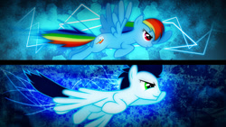 Size: 1192x670 | Tagged: safe, artist:karl97, derpibooru import, rainbow dash, soarin', pegasus, pony, female, male, mare, shipping, soarindash, stallion, straight, wallpaper