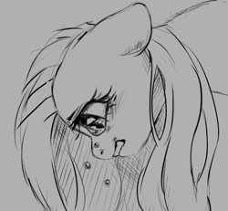 Size: 1145x1060 | Tagged: safe, artist:melodylibris, derpibooru import, fluttershy, pegasus, pony, bust, crying, ears, female, floppy ears, frown, gray background, grayscale, gritted teeth, head down, looking down, mare, monochrome, sad, simple background, solo, teeth