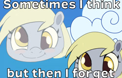 Size: 1080x693 | Tagged: safe, artist:talim_stuff, derpibooru import, derpy hooves, pegasus, pony, cute, derpabetes, female, mare, meme, ponified, ponified meme, smiling, solo, text