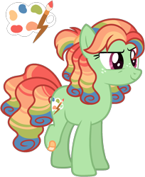 Size: 1400x1717 | Tagged: safe, artist:strawberry-spritz, derpibooru import, oc, earth pony, pony, amputee, female, magical lesbian spawn, mare, offspring, parent:rainbow dash, parent:tree hugger, parents:rainbowhugger, simple background, solo, transparent background